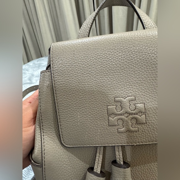 Tory Burch Gray Textured Leather Tote - Picture 10 of 10